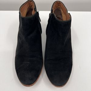 Sam Edelman Petty Zip Up Ankle Boots Black Suede Booties Womens Shoes Size 8M